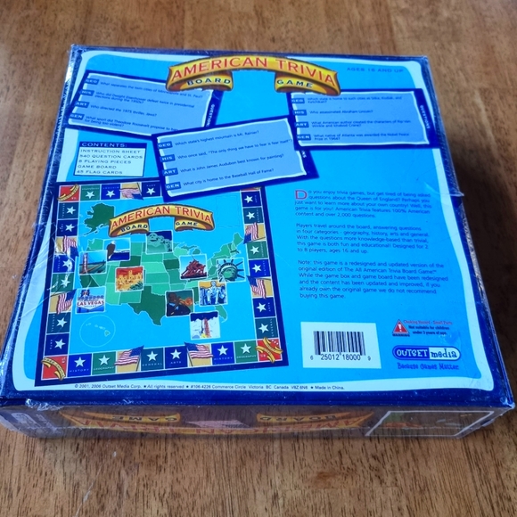 American Trivia Board Game US Geography History Arts Cards Family NEW - Picture 2 of 7